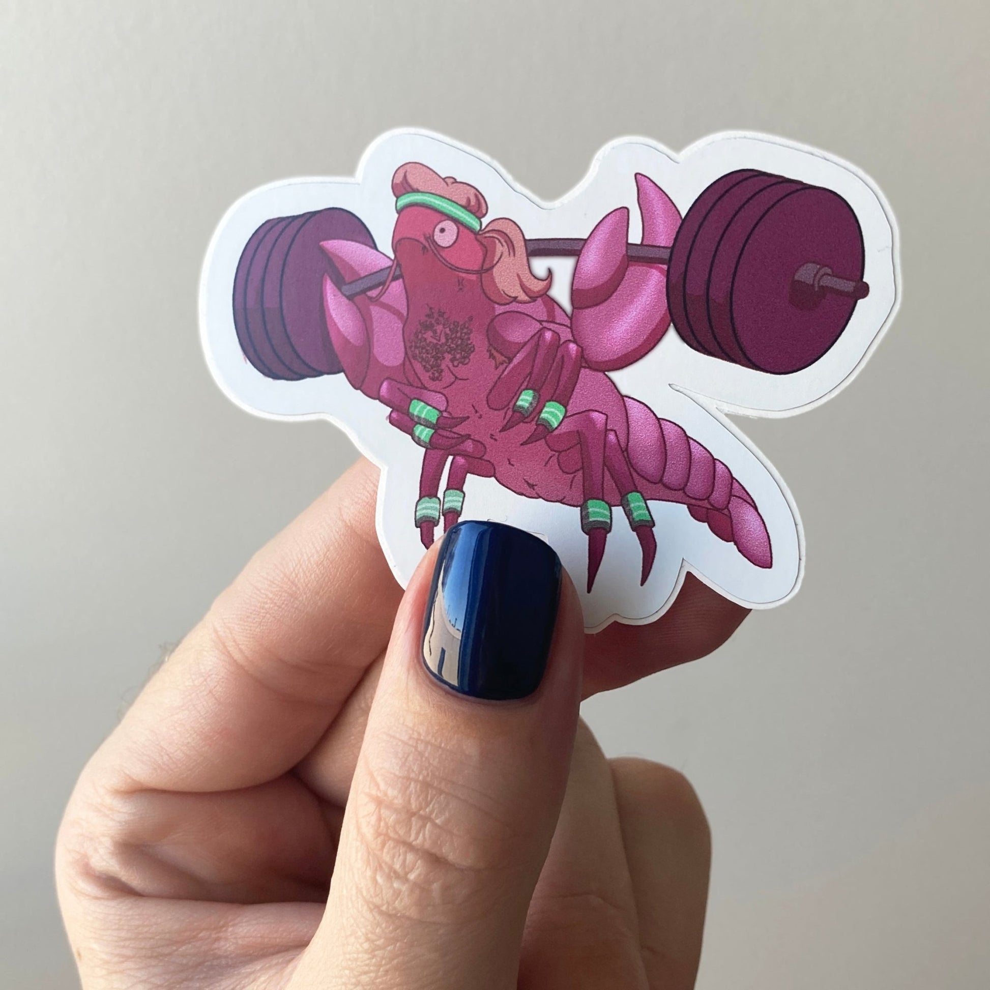 Hairy Squatting Lobster Sticker - Cracked Polish