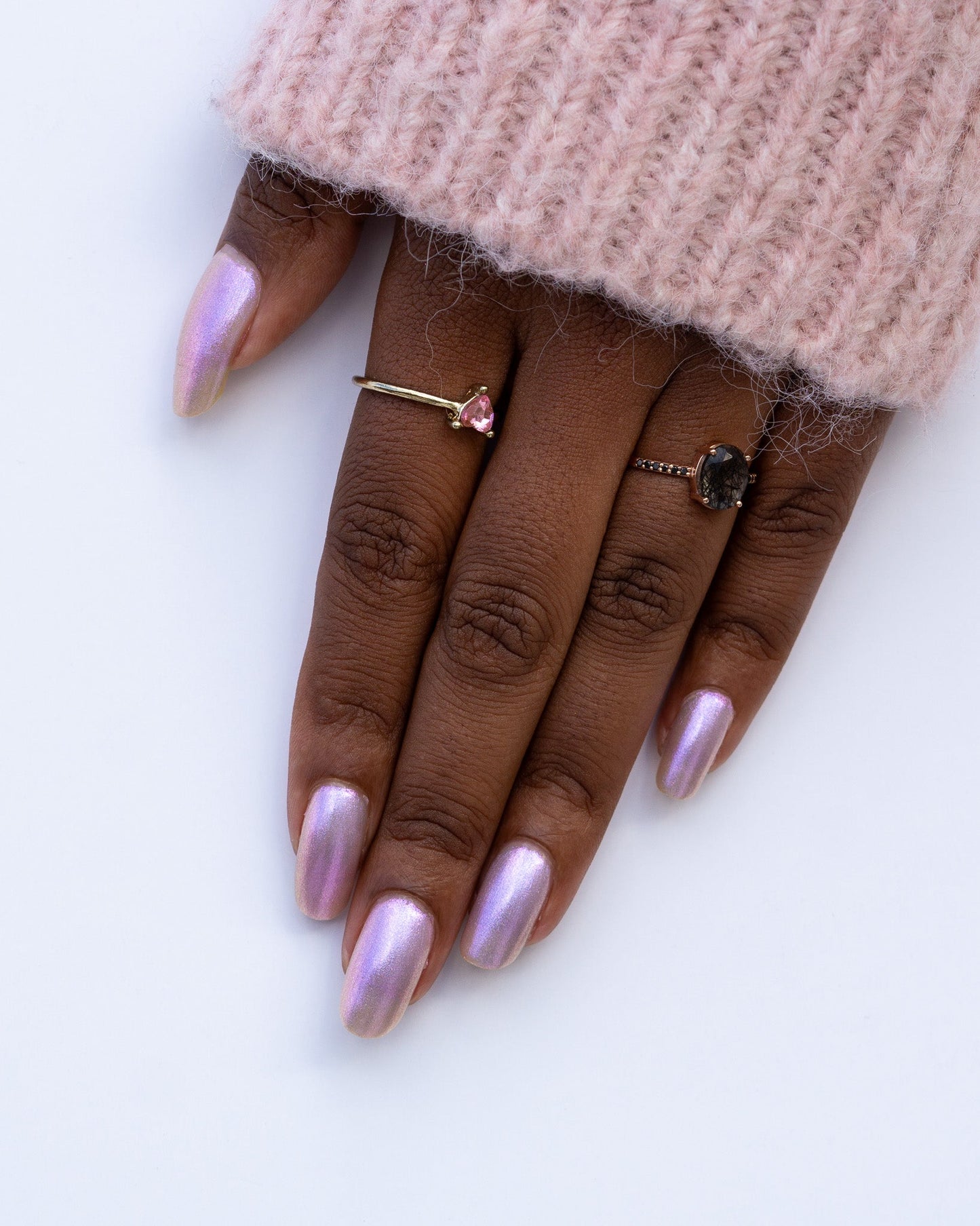 Pink Hair Strands - Cracked Polish
