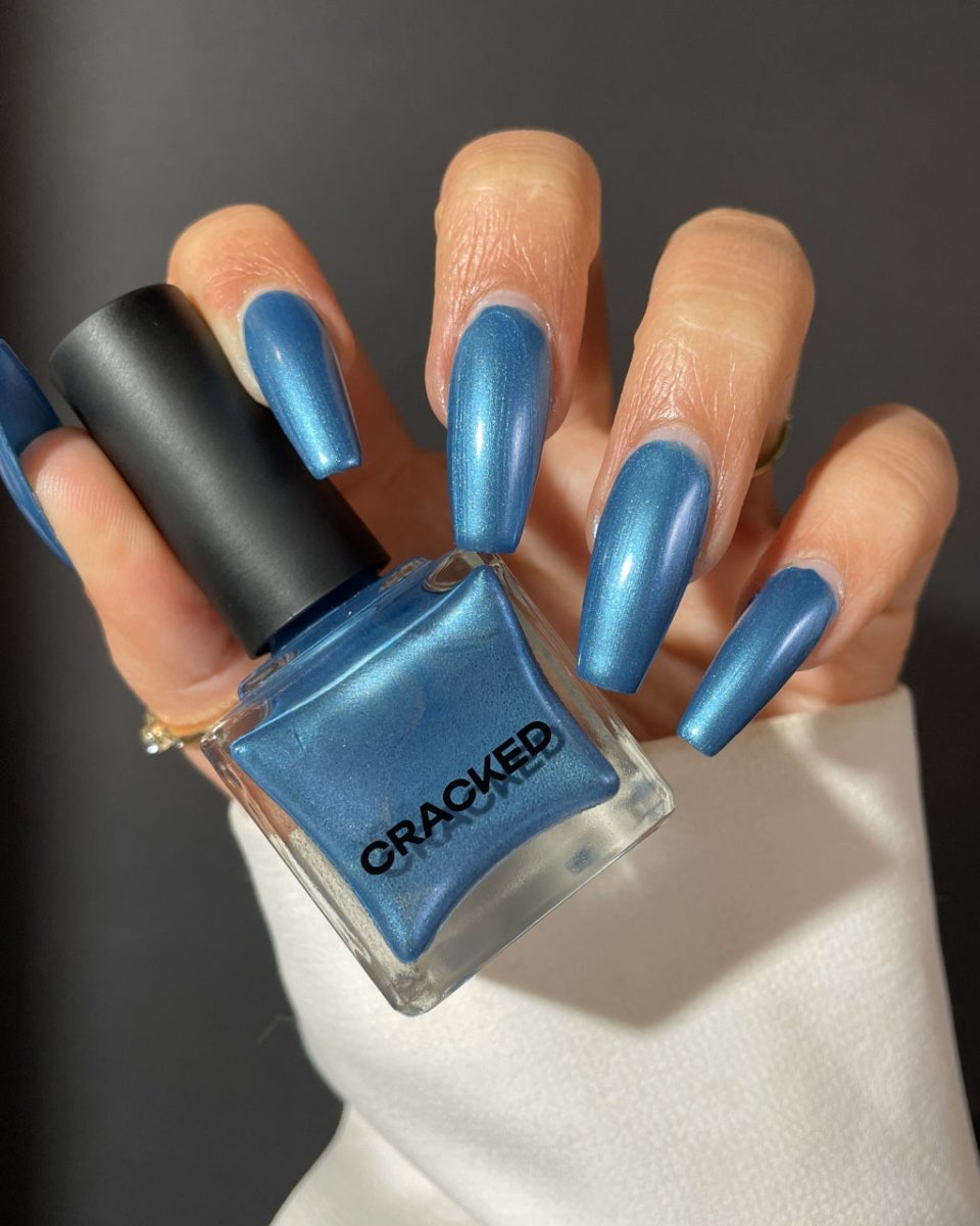 Cracked Polish | Baked Blue Nail Polish