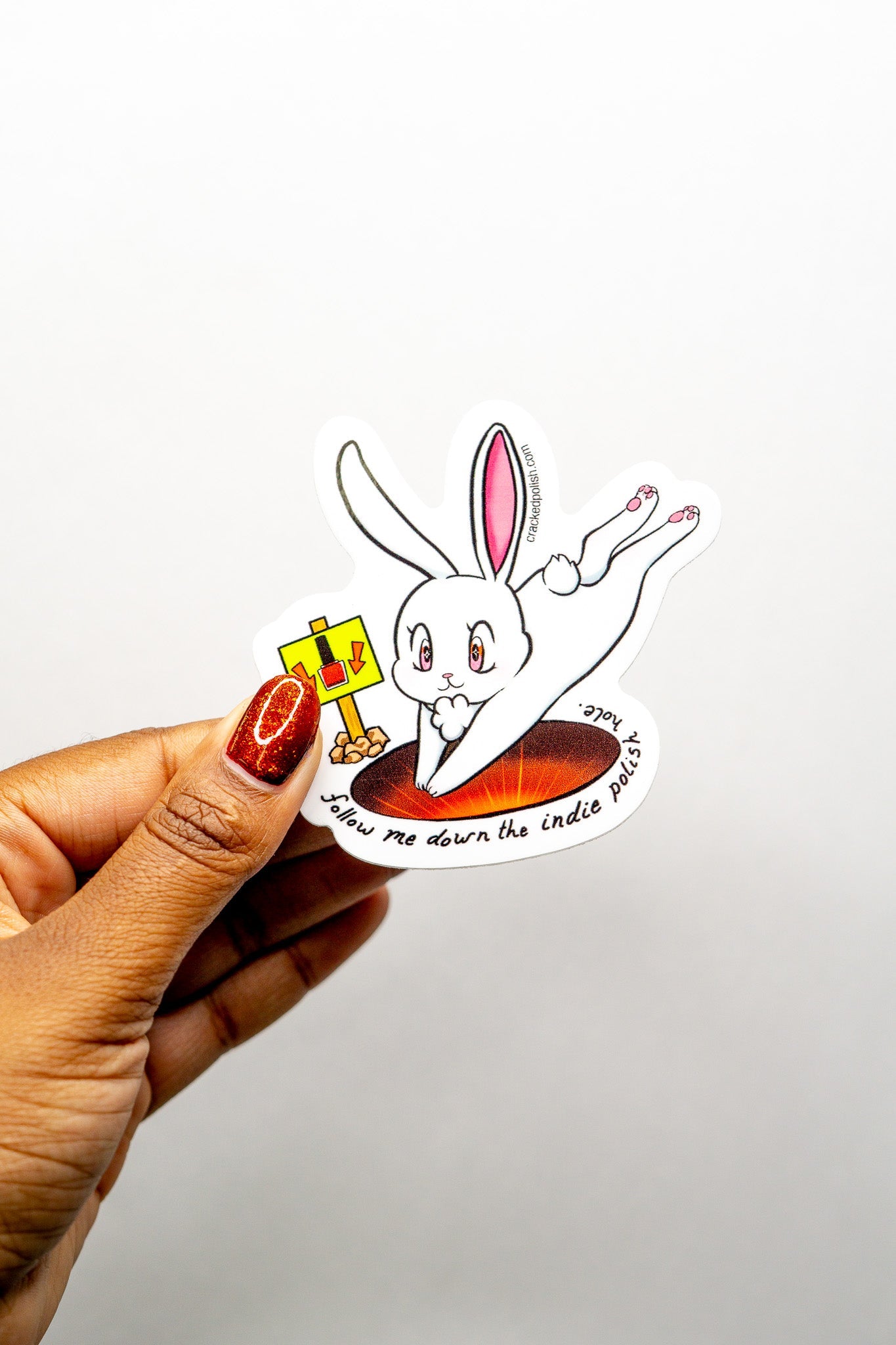 Cotton Tail Sticker - Cracked Polish