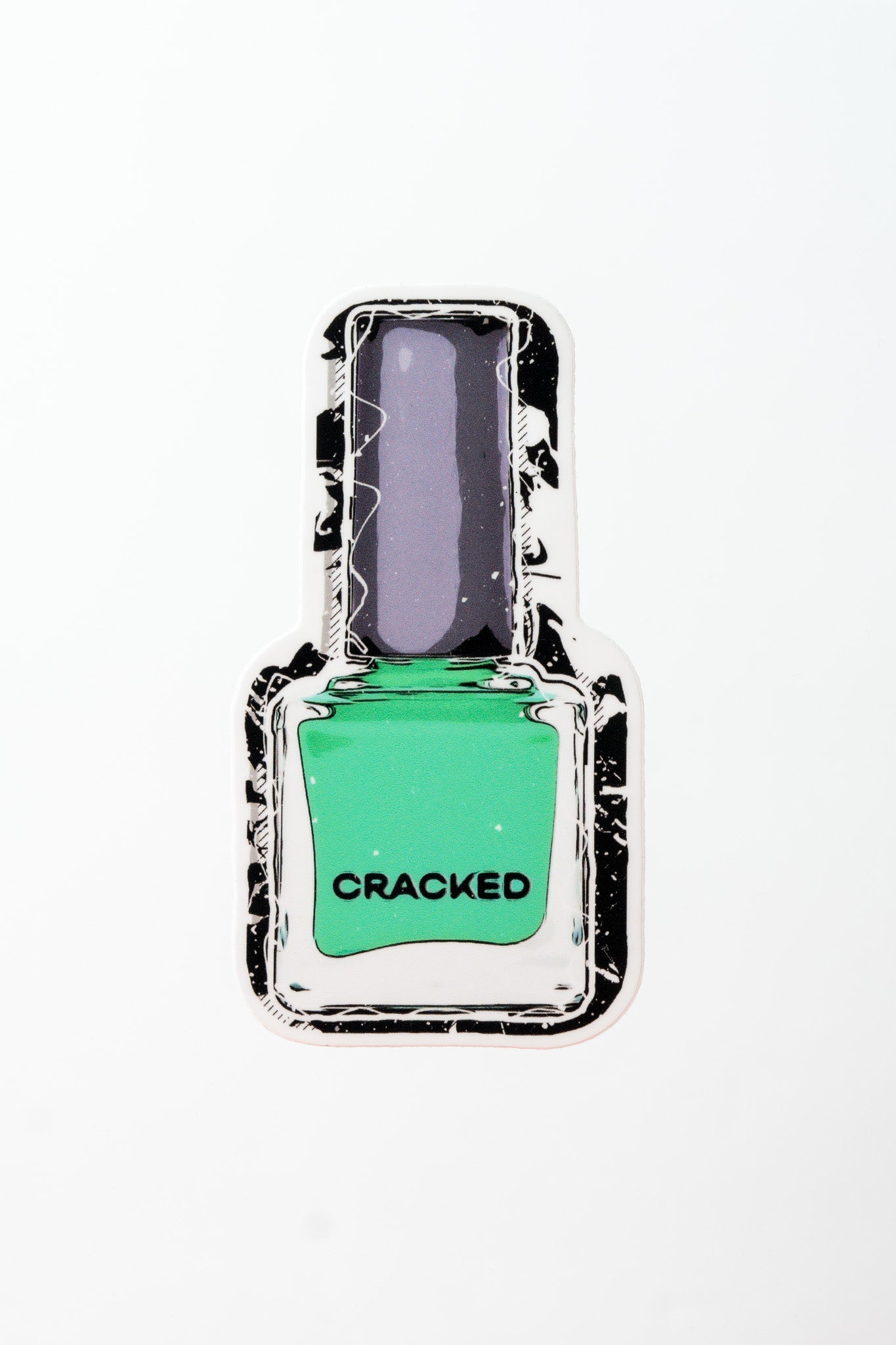 Cracked Polish | Green Bottle Sticker