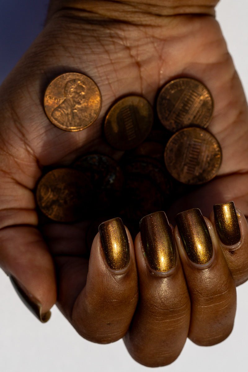 Pinching Bronzed Pennies - Cracked Polish