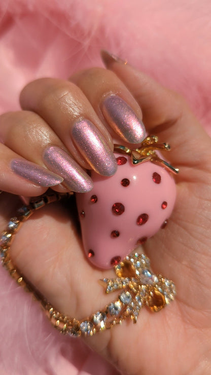 Pink Strawberry Puffs - Cracked Polish